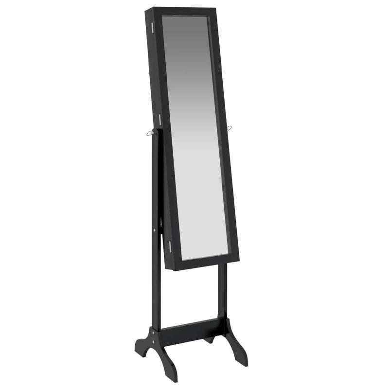 Free-Standing Mirror Black 34x37x146 cm