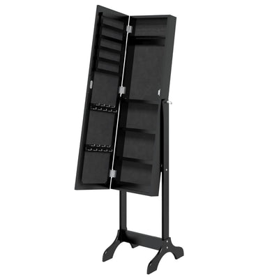 Free-Standing Mirror Black 34x37x146 cm