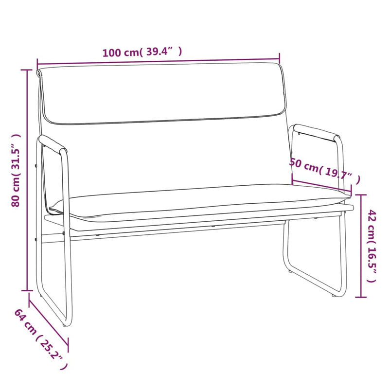 Bench Dark Grey 100x64x80 cm Fabric