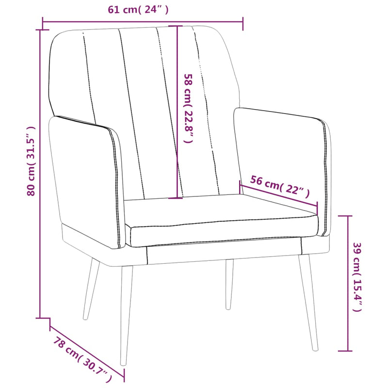 Armchair Black 61x78x80 cm Faux Leather