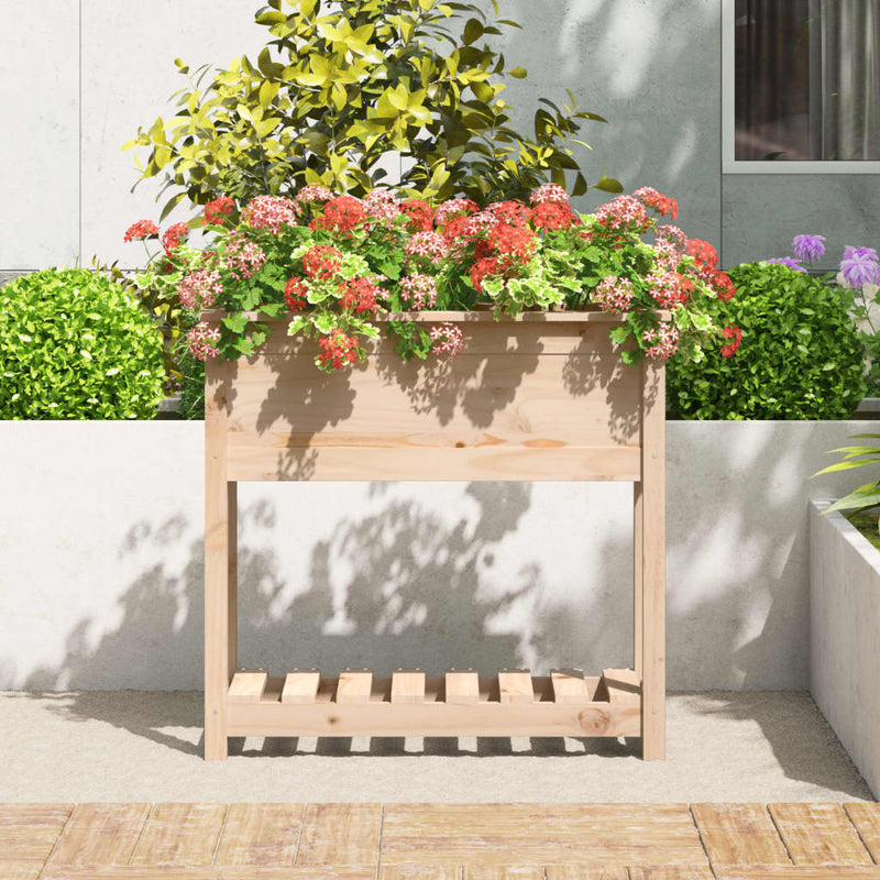 Planter with Shelf 82.5x34.5x81 cm Solid Wood Pine