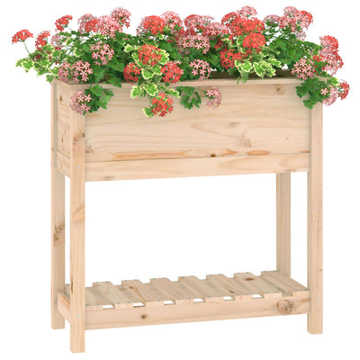 Planter with Shelf 82.5x34.5x81 cm Solid Wood Pine