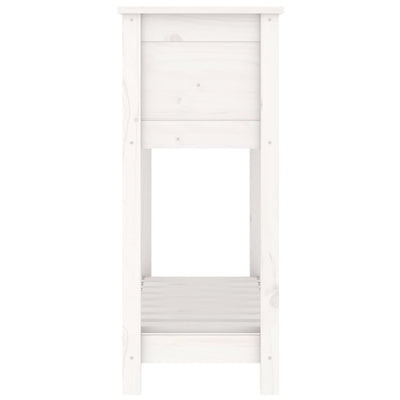 Planter with Shelf White 82.5x34.5x81 cm Solid Wood Pine