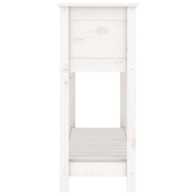 Planter with Shelf White 111.5x34.5x81 cm Solid Wood Pine