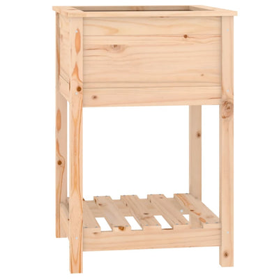 Planter with Shelf 54x54x81 cm Solid Wood Pine