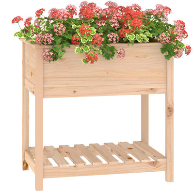 Planter with Shelf 82.5x54x81 cm Solid Wood Pine