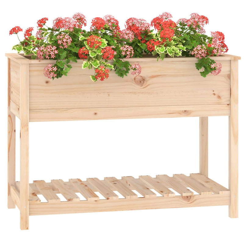 Planter with Shelf 111.5x54x81 cm Solid Wood Pine