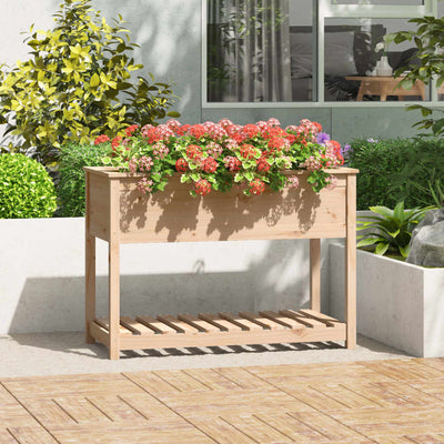 Planter with Shelf 111.5x54x81 cm Solid Wood Pine