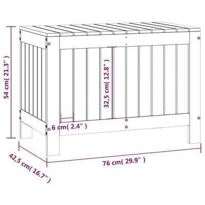 Garden Storage Box Grey 76x42.5x54 cm Solid Wood Pine