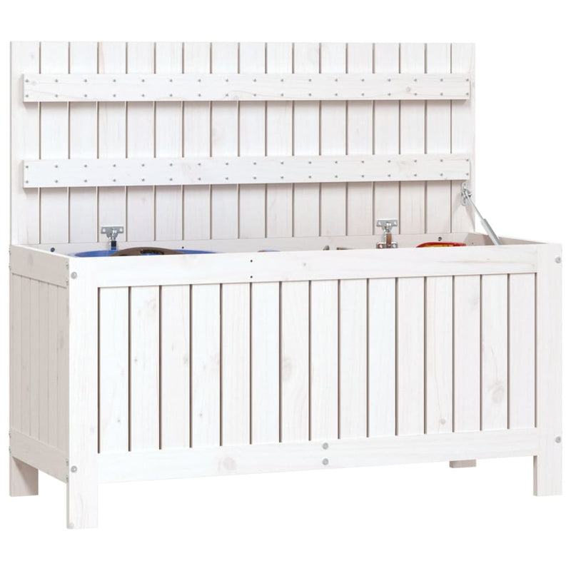 Garden Storage Box White 108x42.5x54 cm Solid Wood Pine