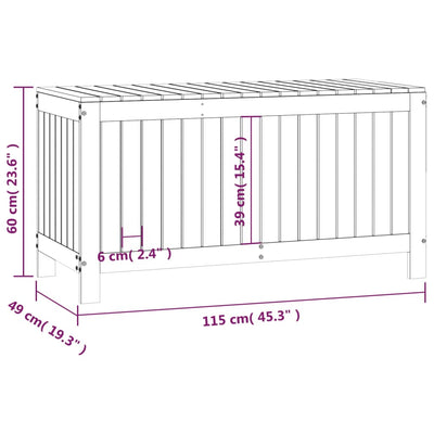 Garden Storage Box Black 115x49x60 cm Solid Wood Pine