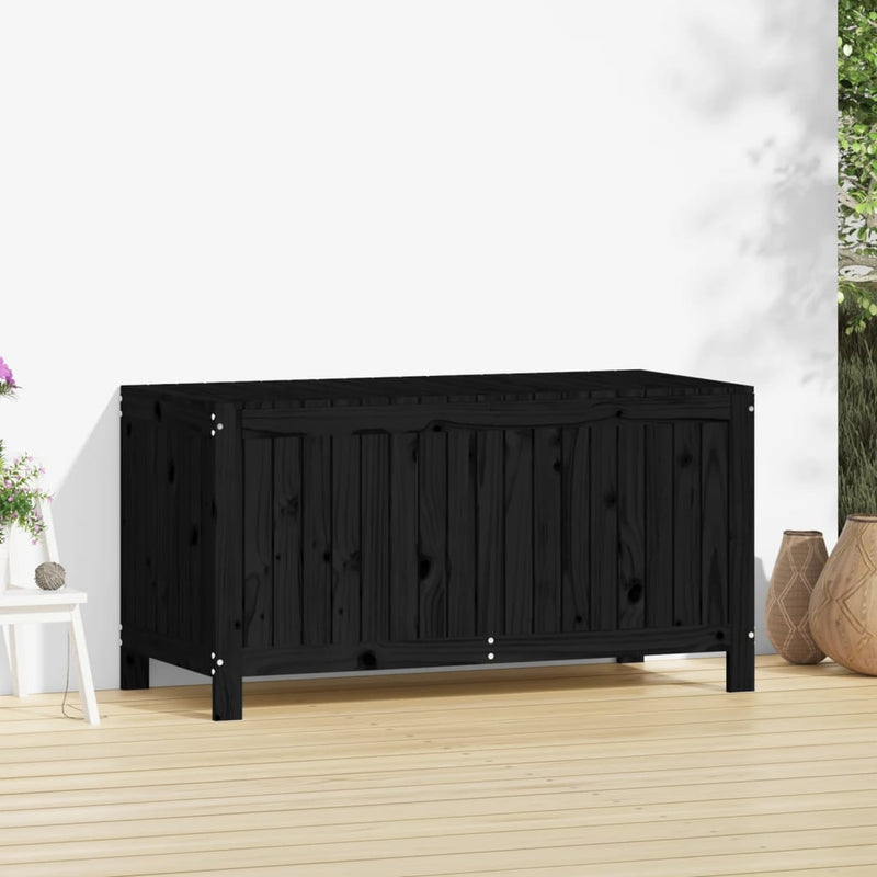 Garden Storage Box Black 121x55x64 cm Solid Wood Pine