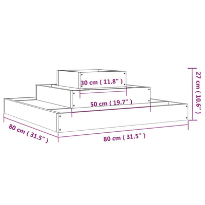 Planter 80x80x27 cm Solid Wood Pine