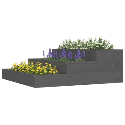 Planter Grey 78x78x27 cm Solid Wood Pine