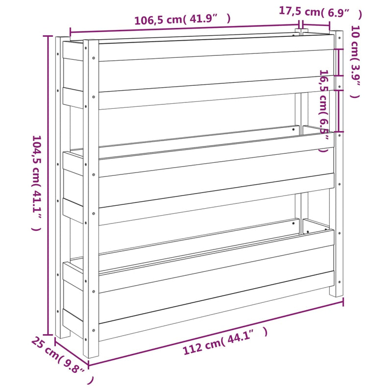 Planter 112x25x104.5 cm Solid Wood Pine