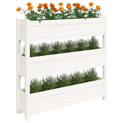 Planter White 112x25x104.5 cm Solid Wood Pine