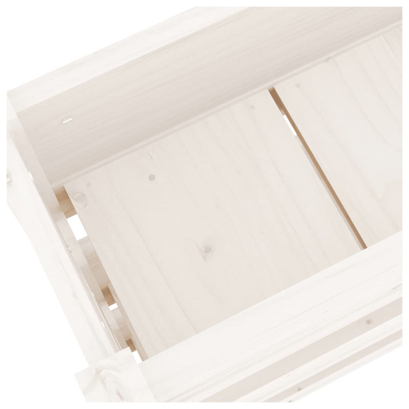 Planter White 112x25x104.5 cm Solid Wood Pine