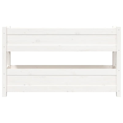 Planter White 112x25x66 cm Solid Wood Pine