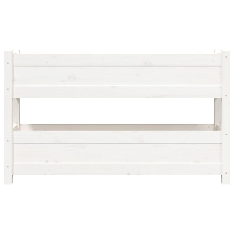 Planter White 112x25x66 cm Solid Wood Pine