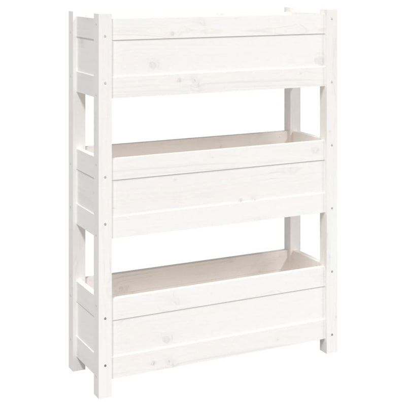 Planter White 77x25x104.5 cm Solid Wood Pine