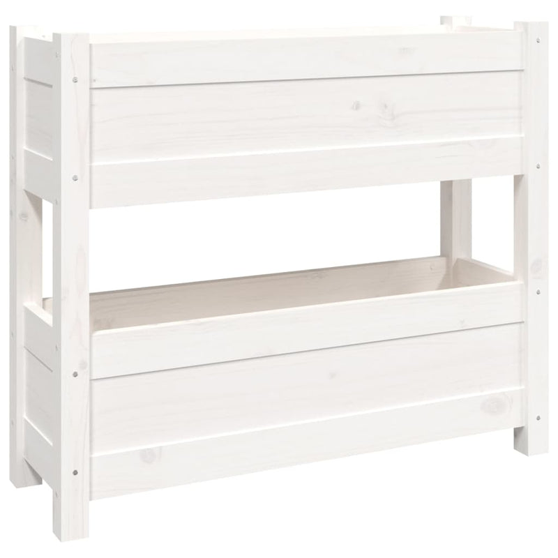 Planter White 77x25x66 cm Solid Wood Pine