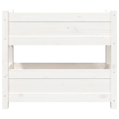 Planter White 77x25x66 cm Solid Wood Pine