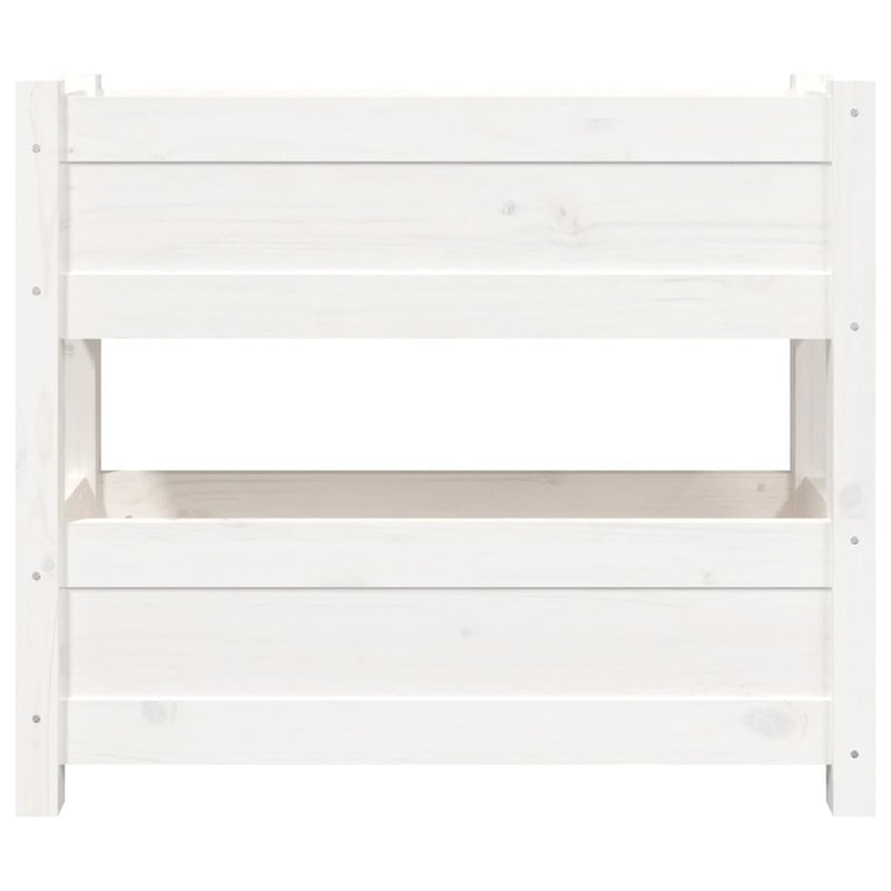 Planter White 77x25x66 cm Solid Wood Pine