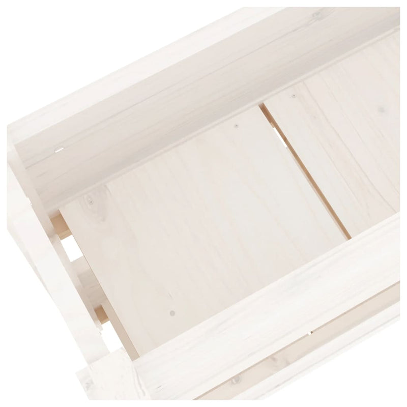 Planter White 77x25x66 cm Solid Wood Pine