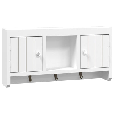 Key Cabinet White 40x8.5x20 cm Engineered Wood&Steel