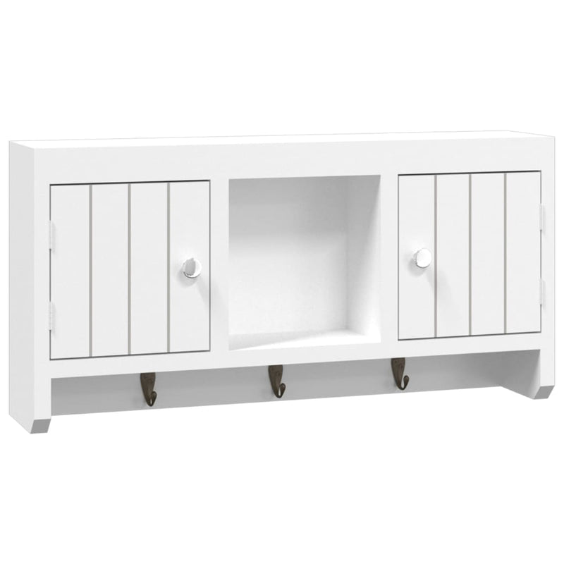 Key Cabinet White 40x8.5x20 cm Engineered Wood&Steel