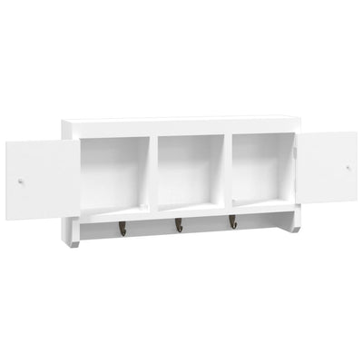 Key Cabinet White 40x8.5x20 cm Engineered Wood&Steel