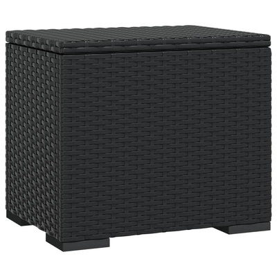 Ottoman with Cushion Black 40x30x40 cm Poly Rattan