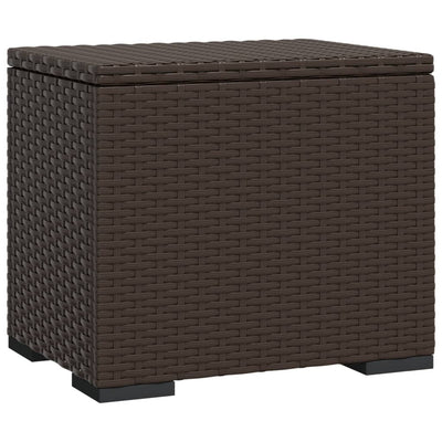 Ottoman with Cushion Brown 40x30x40 cm Poly Rattan