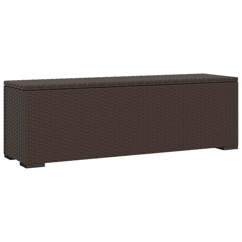 Ottoman Bench with Cushion Brown 110x30x40 cm Poly Rattan