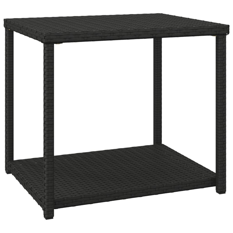 Side Table Black 55x45x49 cm Poly Rattan