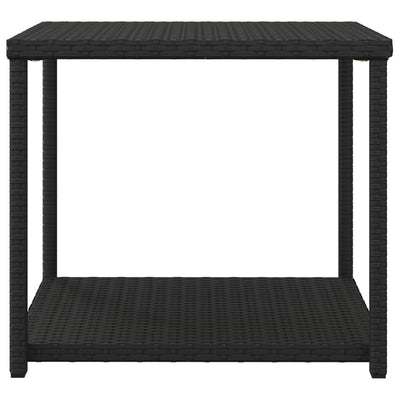 Side Table Black 55x45x49 cm Poly Rattan