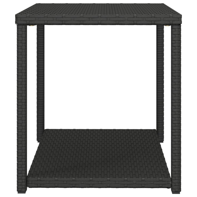 Side Table Black 55x45x49 cm Poly Rattan