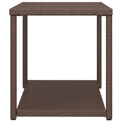 Side Table Brown 55x45x49 cm Poly Rattan