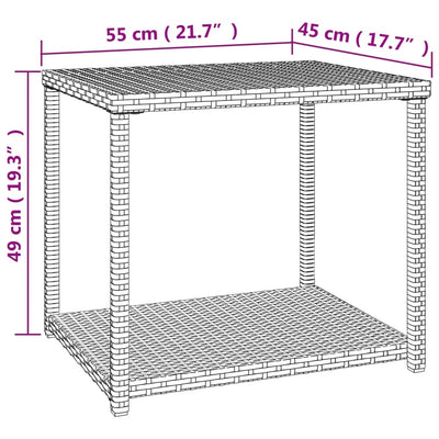 Side Table Brown 55x45x49 cm Poly Rattan