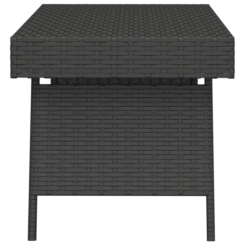 Foldable Side Table Black 60x40x38 cm Poly Rattan