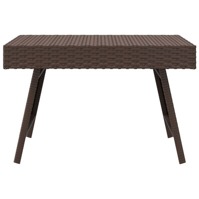 Foldable Side Table Brown 60x40x38 cm Poly Rattan