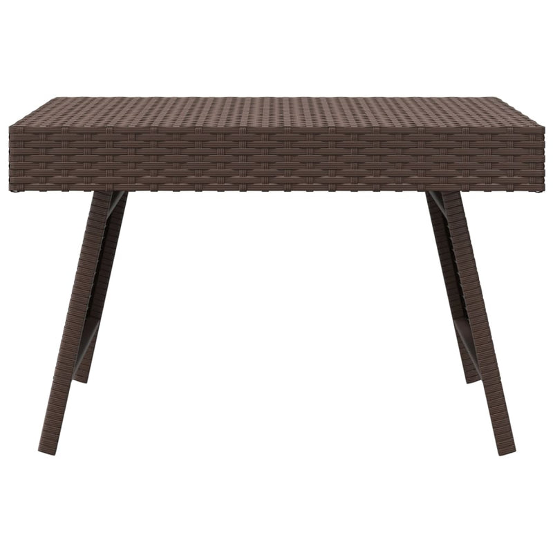 Foldable Side Table Brown 60x40x38 cm Poly Rattan