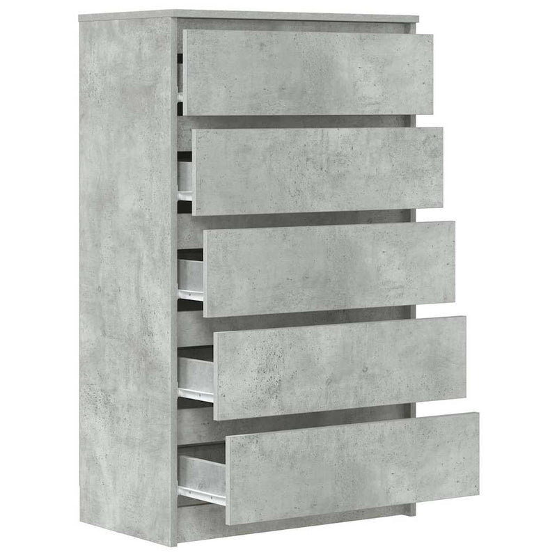 Drawer Cabinet Concrete Grey 60x36x103 cm Engineered Wood