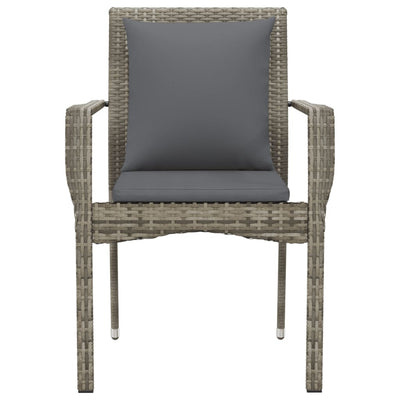 Garden Chairs with Cushions 2 pcs Poly Rattan Grey