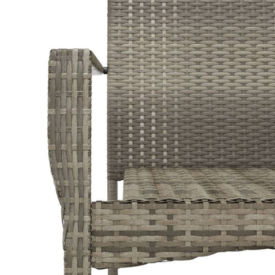 Garden Chairs with Cushions 2 pcs Poly Rattan Grey