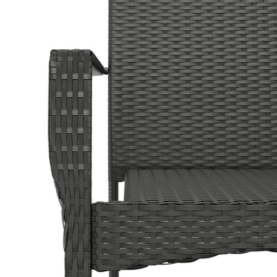 Garden Chairs with Cushions 2 pcs Poly Rattan Black