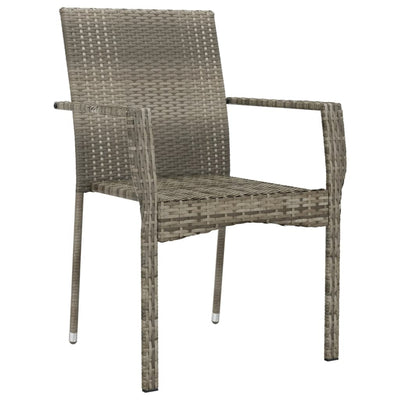 Garden Chairs with Cushions 2 pcs Poly Rattan Grey