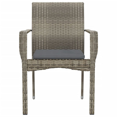 Garden Chairs with Cushions 2 pcs Poly Rattan Grey