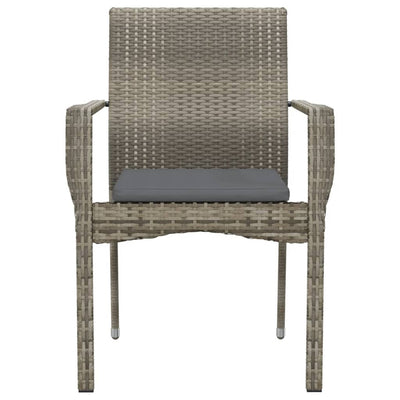 Garden Chairs with Cushions 4 pcs Poly Rattan Grey