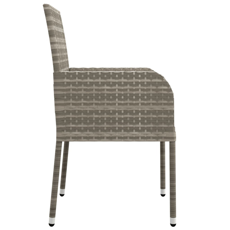 Garden Chairs with Cushions 2 pcs Poly Rattan Grey